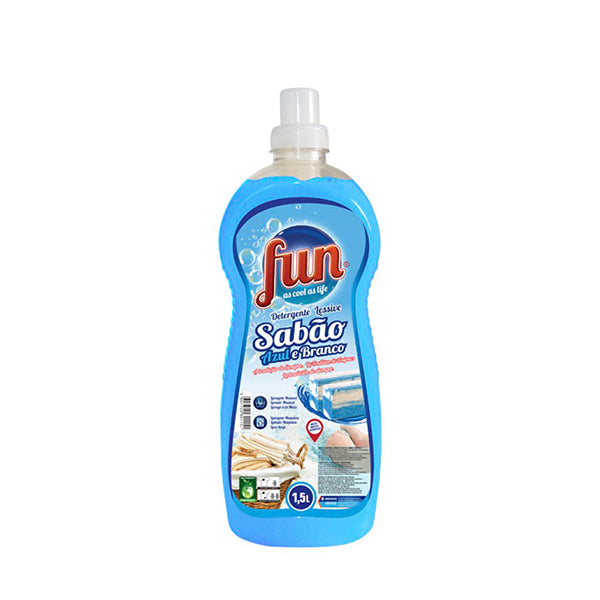 Fun Detergente Roupa Sabão Azul e Branco 1,5 L